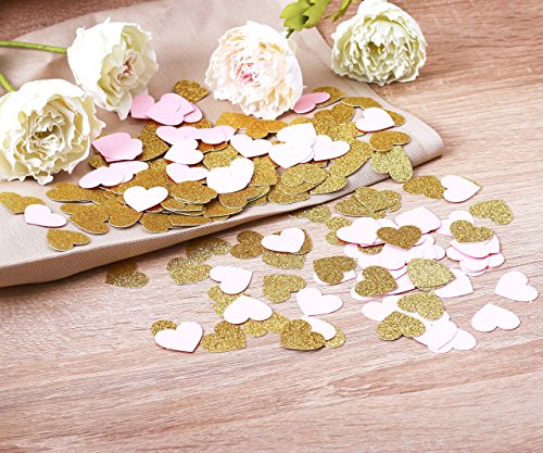 XOXOKristen - Confettis de coeur rose et or Décoration de fête, confettis de coeur, baby shower confetti, fiançailles, confettis de table, fête de ballerine, premier anniversaire idée décoration