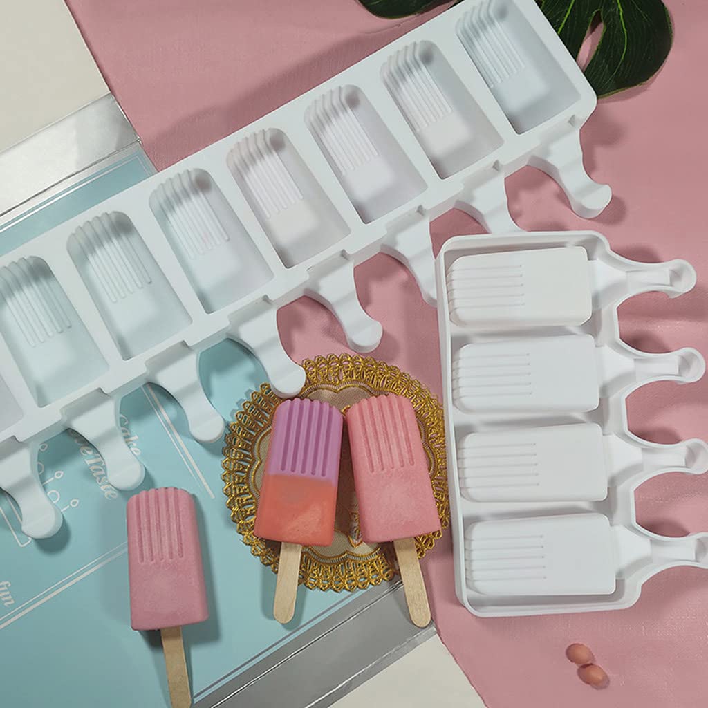 Molde reutilizable for hacer helados, de silicona de grado alimenticio, for paletas caseras de cocina.,Moldes para helados