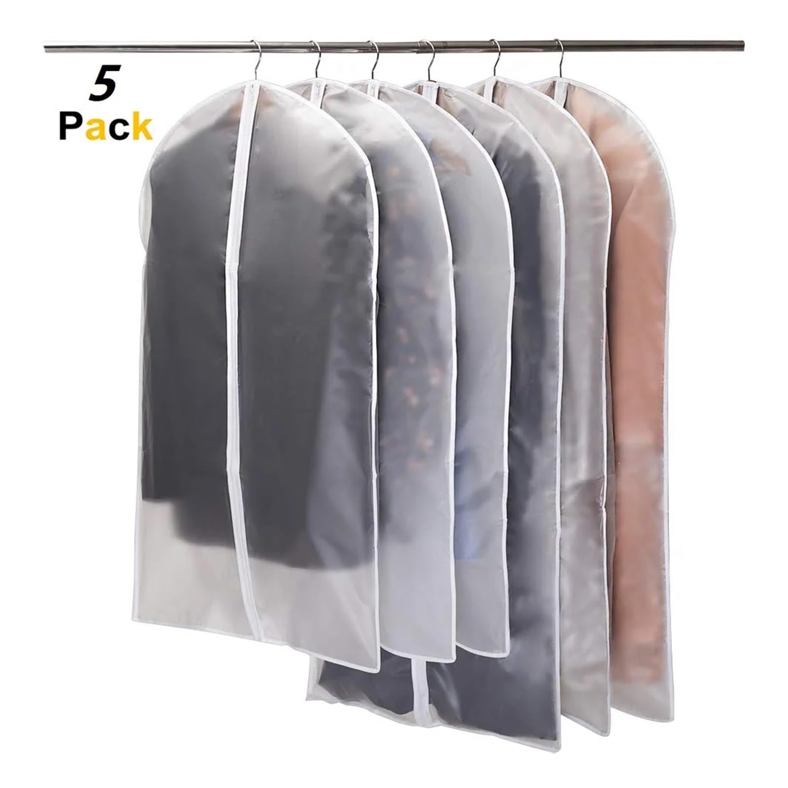 fundas para ropa 5PCS Transparent Clothing Covers, Garment Suit & Jacket Dustproof Protector Bags, Travel & Storage Dust Cover