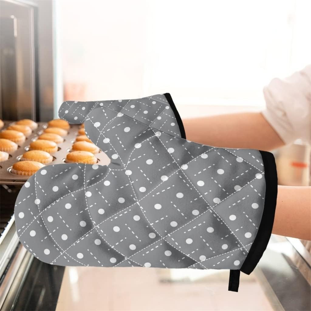 Microwave Oven Mitts Pot Holder Set of 2pc Heat Resistant Soft Baking Gloves