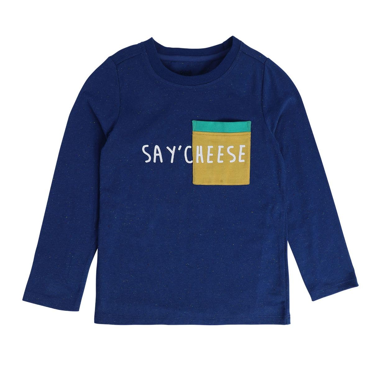 Mini Klub Boys Round Neck Full Length Knitted Cotton T-Shirt (Blue Color)-image-43