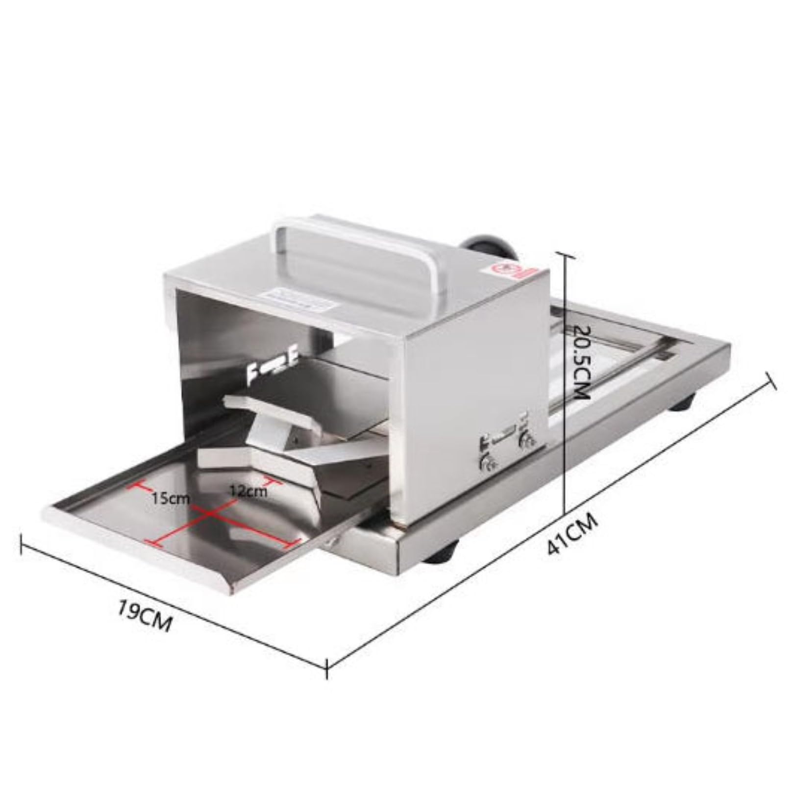 Cortador de pan comercial, grosor ajustable, corte de acero inoxidable para hamburguesas, pasteles, bagels