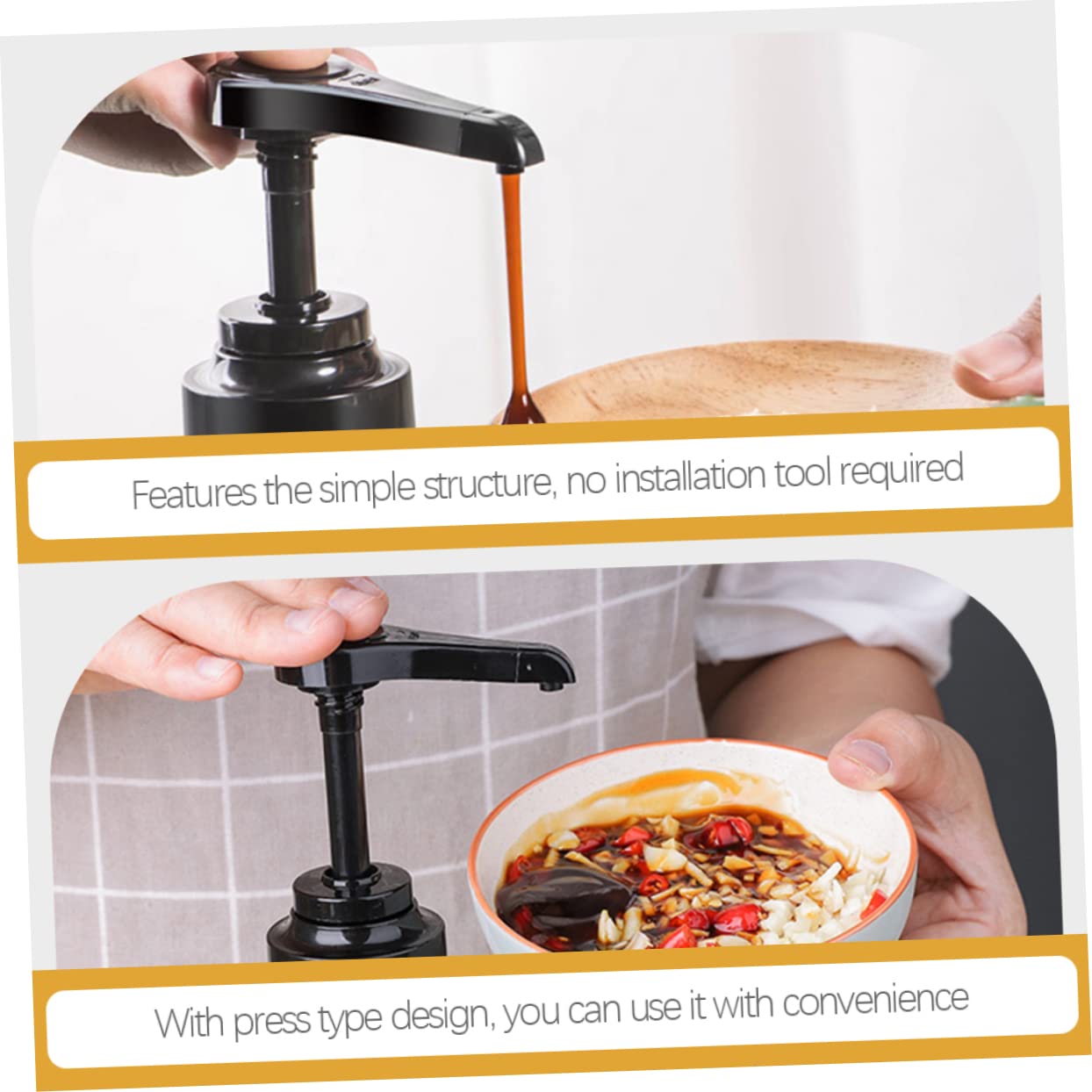 FRCOLOR Bottle Pump Accessories Set 4 Pcs Syrup Bottle Pump Heads Kitchen Dispenser Pumps Food Grade Easy to Cle