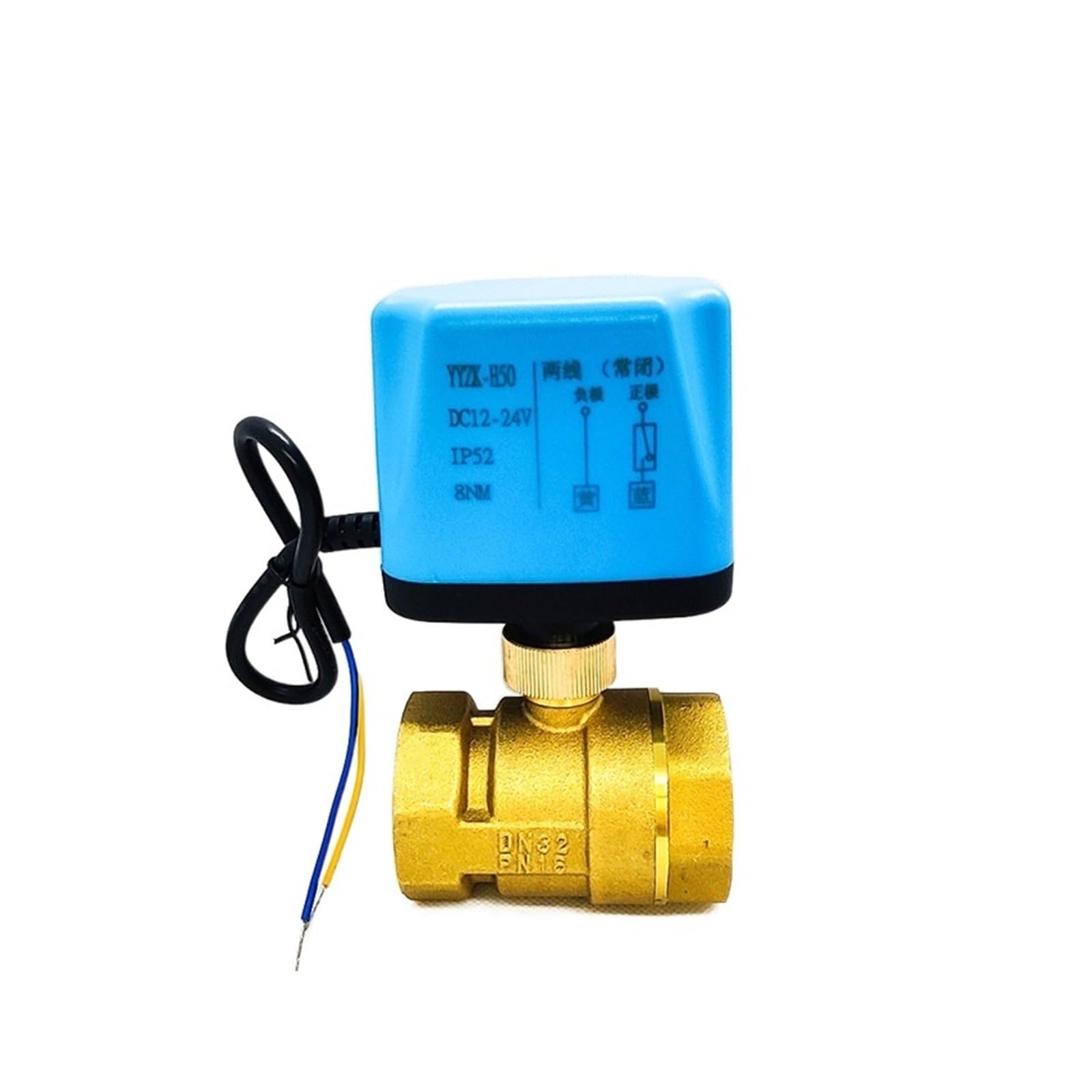 JNVFTCUX 1-1/4" Normally Closed/Open Two Wire Motorized Ball Valve Electric AC220V DC12V DC24V(24VDC-NORMALLY OPEN)