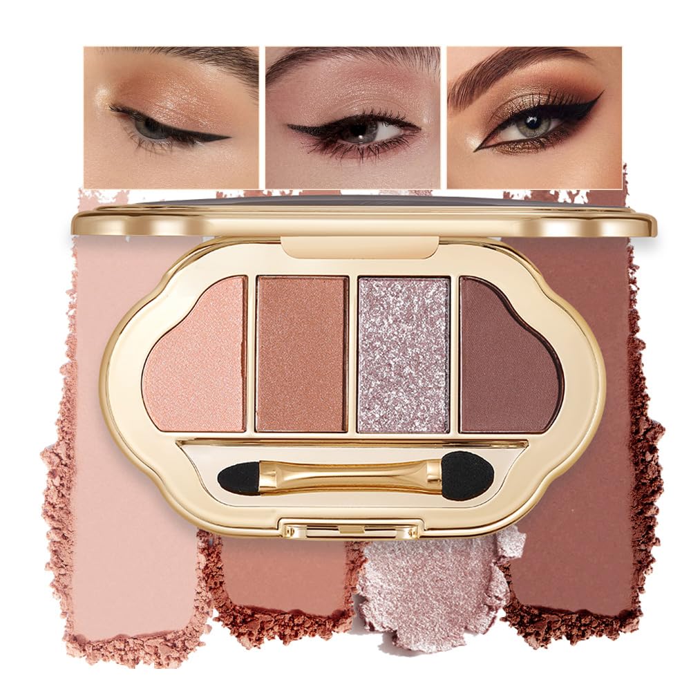 Matte Diamond Eyeshadow Palette, Shimmer Pearlescent Shades Metallic, Duo-Chrome, Glitter Sparkle and Soft Mud Textures, Natural Even Pigment for Brightening,Contouring and Multi-Look Eye Makeup-1#