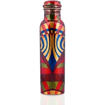 Craft Trade Pure Red Copper Water Bottle 1000ml - Leak-proof Ayurvedic Copper Bottle for Office and Yoga - 1 Piece