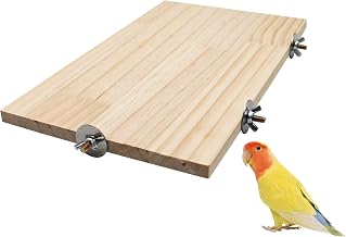 34.5 x 20 cm Large Bird Platform Natural Wood Pet Perch Cage Accessory for Parakeets, Cockatiels, Rats, Hamsters, Guinea Pig