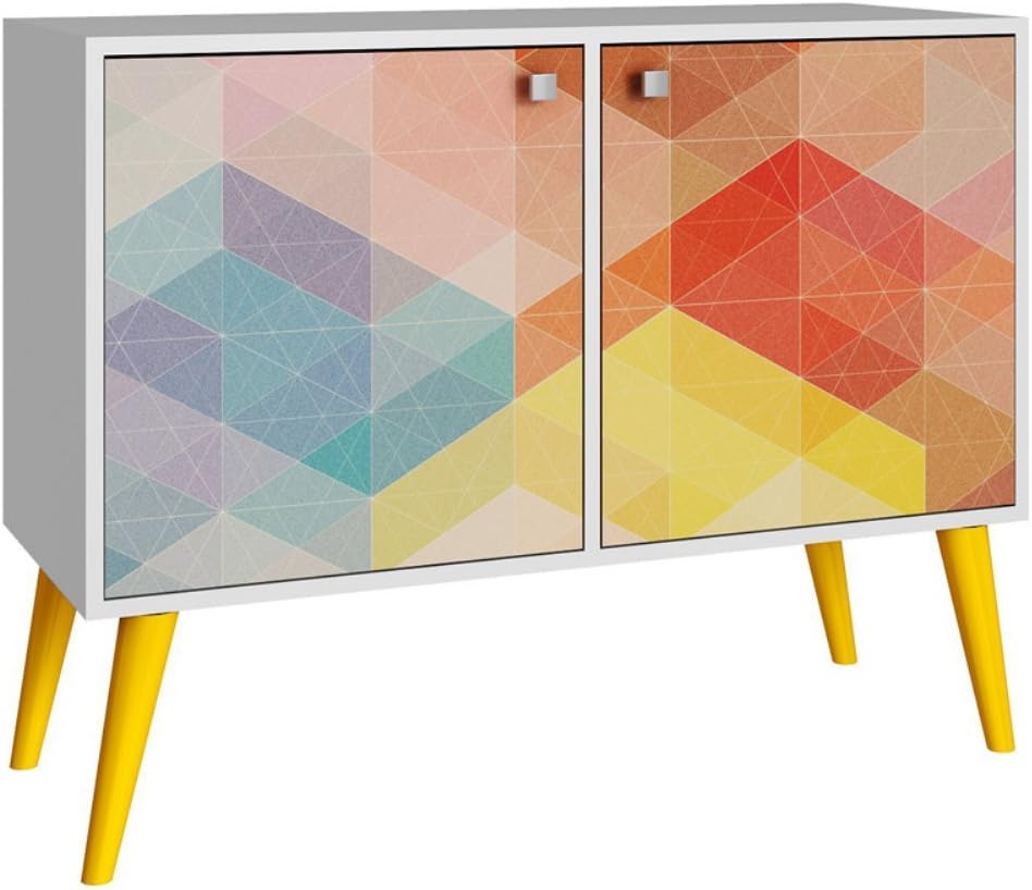 Avesta Double Side Table. 2.0, White, Stamp, Yellow