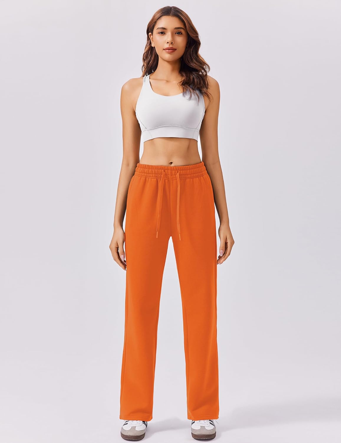 PINSPARK Womens Straight Leg Fleece Lined Sweatpants High Waisted Lounge Casual Sweat Pants with 4 Pockets - Image 3