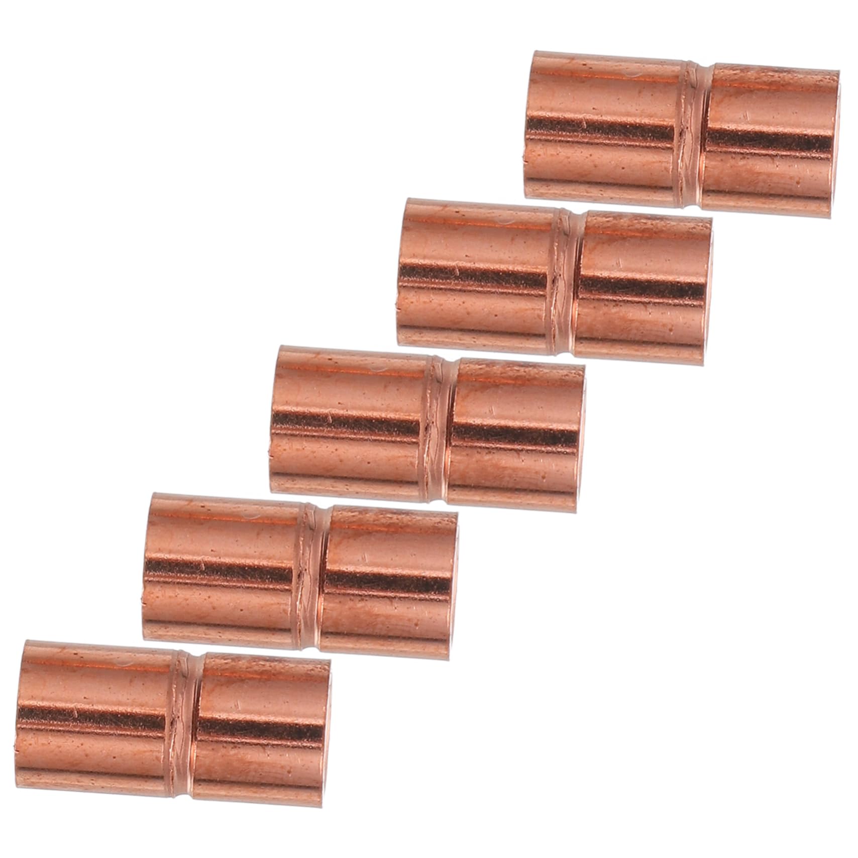 ERINGOGO 5pcs Copper Couplings for Systems Rolled Tube Stop Welding Joints for Reliable Projects and Leak Connection