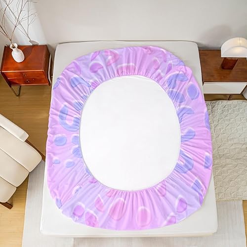 Miniatura 3 de Erosebridal Sábanas de cama de leopardo neón, sábana bajera ajustable con estampado de guepardo, tamaño matrimonial, ropa de cama con estrellas con