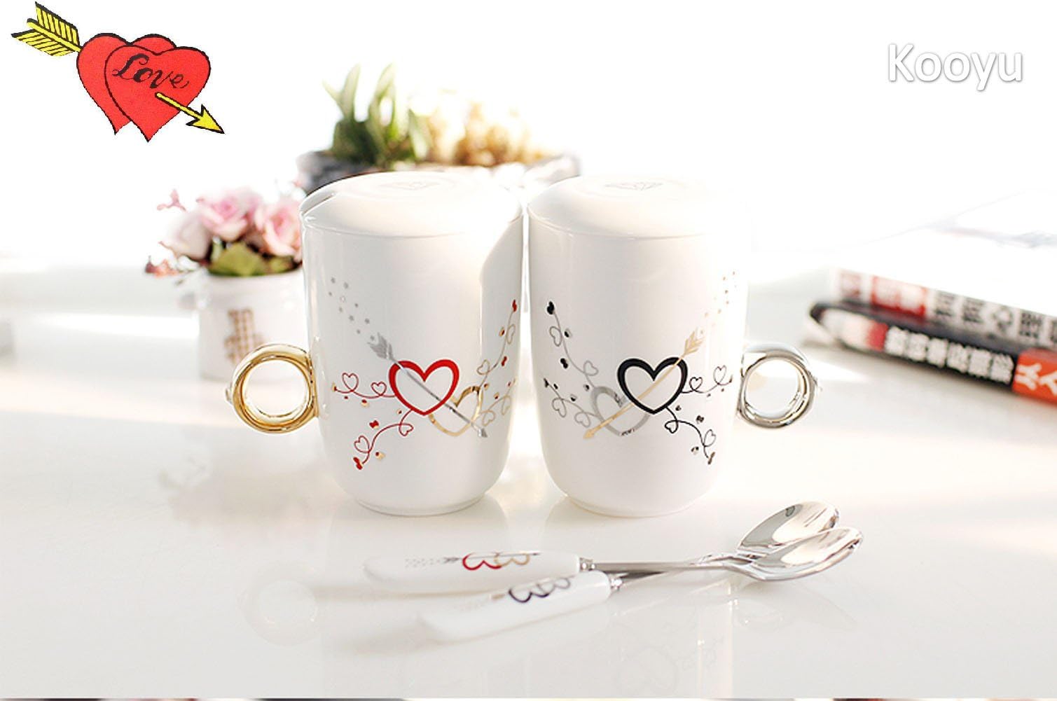 10 OZ Coffee Mugs Set - Ceramic Cute Mug Daily Life Tea Cups