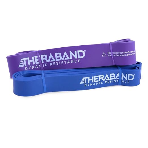 THERABAND High Resistance Bands, Set of 2 Elastic Super Bands for Improving Flex