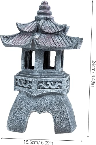 Miniatura 2 de Tofficu Farol de pagoda solar para decoración de jardín al aire libre, estatua asiática zen, patio, césped, porche, camino, adorno de jardín con