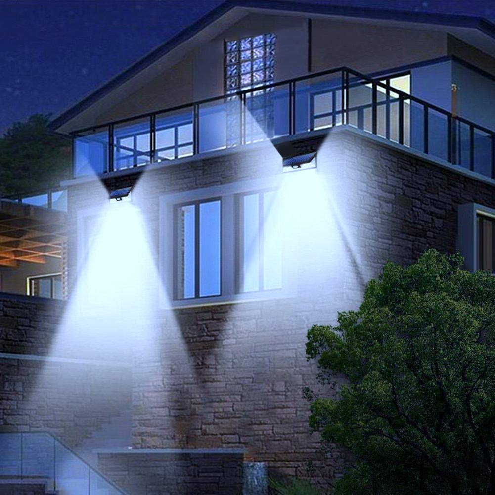 Jandei - Aplique Solar LED con Sensor de Movimiento - Panel Monocristalino, 66 LEDs, 3 Modos de Iluminación, Batería de ION-Litio, Impermeable - Ideal para Jardín, Garaje y Camino