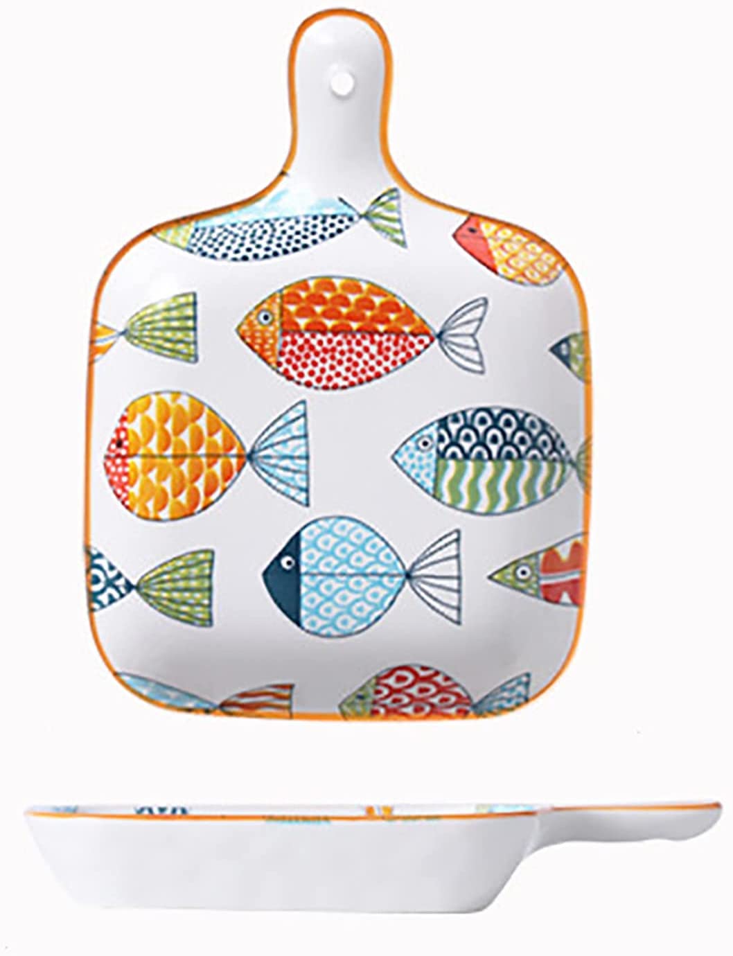 Memyme Ceramic Tableware,Dinner Plate,Rice Bowl，Noodle Bowl，Breakfast Plate，Dumpling Plate，Square Tray，Soup Plates(Size:4)