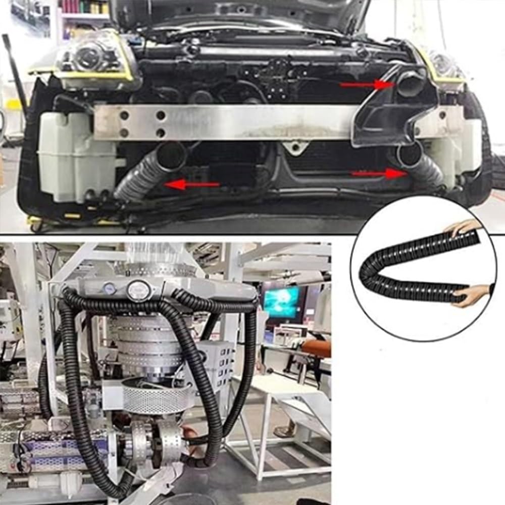Tubo Flessibile di aspirazione per autoveicoli da 6" ID - Tubo di sfiato ad Alta Temperatura da 19,7 Piedi per Raffreddamento e Riscaldamento dei Freni, Diametro 38 mm (1,5"), Soluzione dure