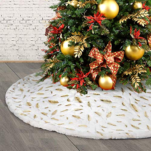 HusDow Faldas de árbol de Navidad de 88,9 cm, de piel sintética,...