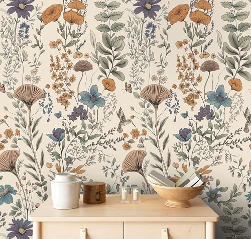 CiCiwind Floral Peel and Stick Wallpaper