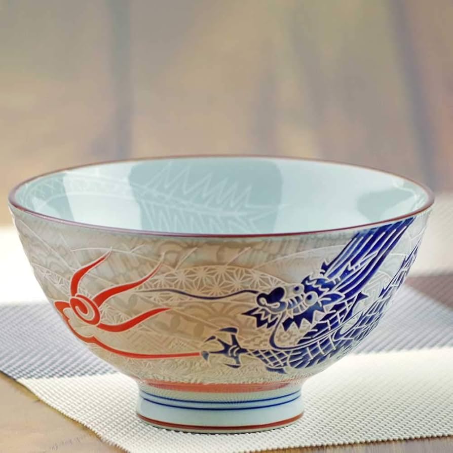 伏見稲荷大社 茶碗 青い龍の陶器の器 直径約 中サイズ 伏見稲荷大社 茶碗 青い龍の陶器の器 直径約 中サイズ 伏見稲荷