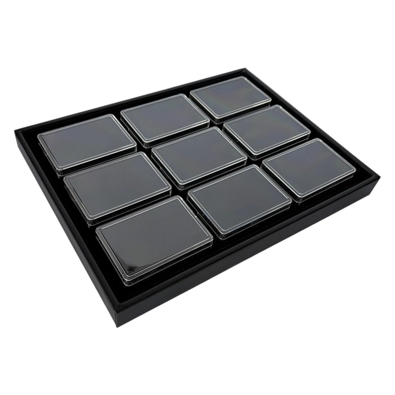 CAZSTYK Multi Purpose PU Gemstones Display Case Stackable Design for Beads Collections and Retail Shops Multi Purpose PU Gemstones Display Case Stackable