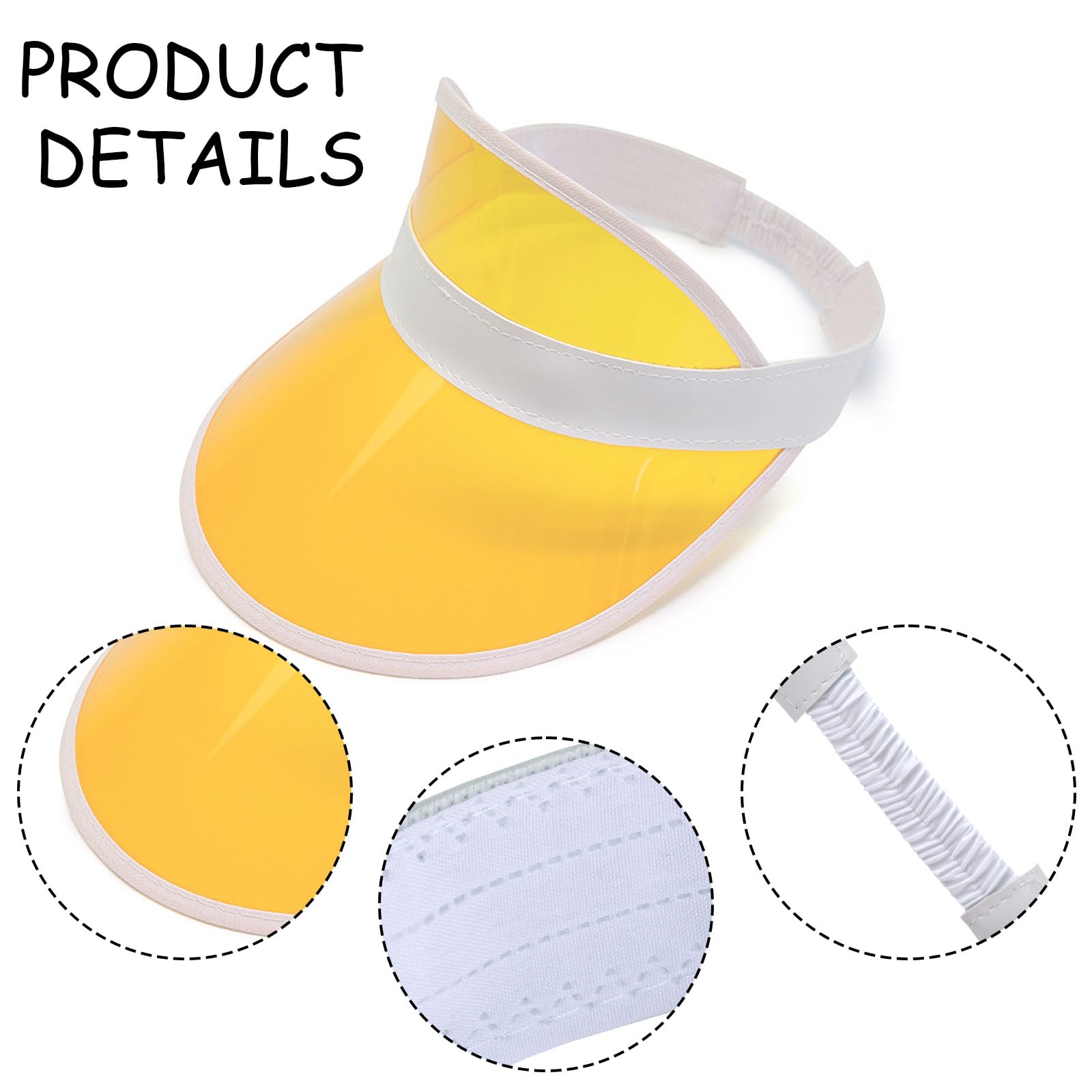 AYNKH Neon Sun Visor Hats Party Accessories Unisex Retro 80s Pub Golf Visor Fancy Dress for Women Men Beach Sports Carnival Bar Party (UK - Image 3