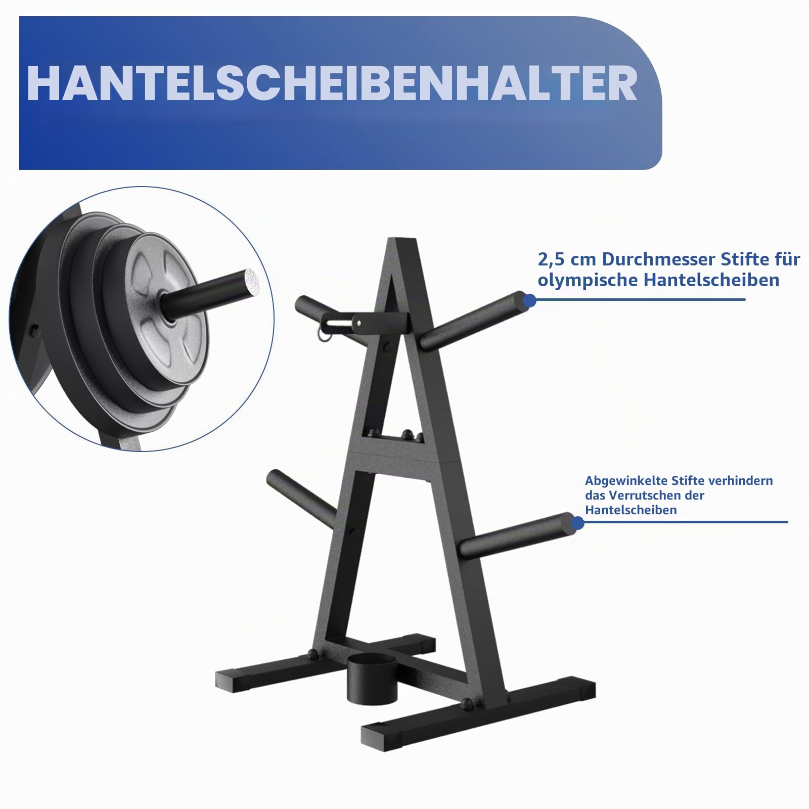 A-Rahmen Gewichtstellerbaum für 1-Zoll-olympische Platten – Hält 136 kg, Kurzhantelständer und Aufbewahrungsständer für Zuhause/Fitnessstudio – Organisieren Sie Ihren Trainingsbereich