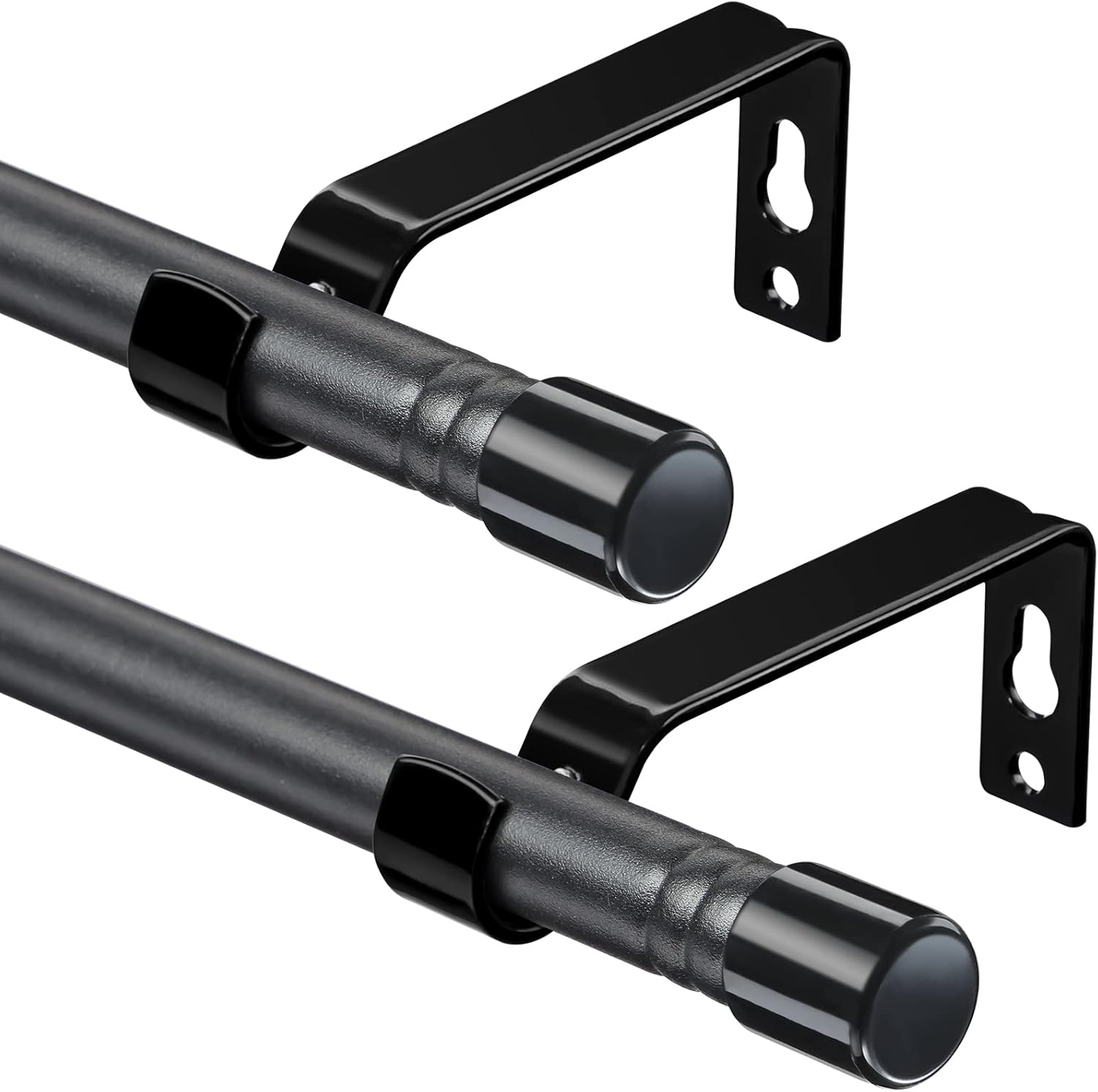 Curtain Rods for Windows 48 to 84, 5/8 Inch Matte Black