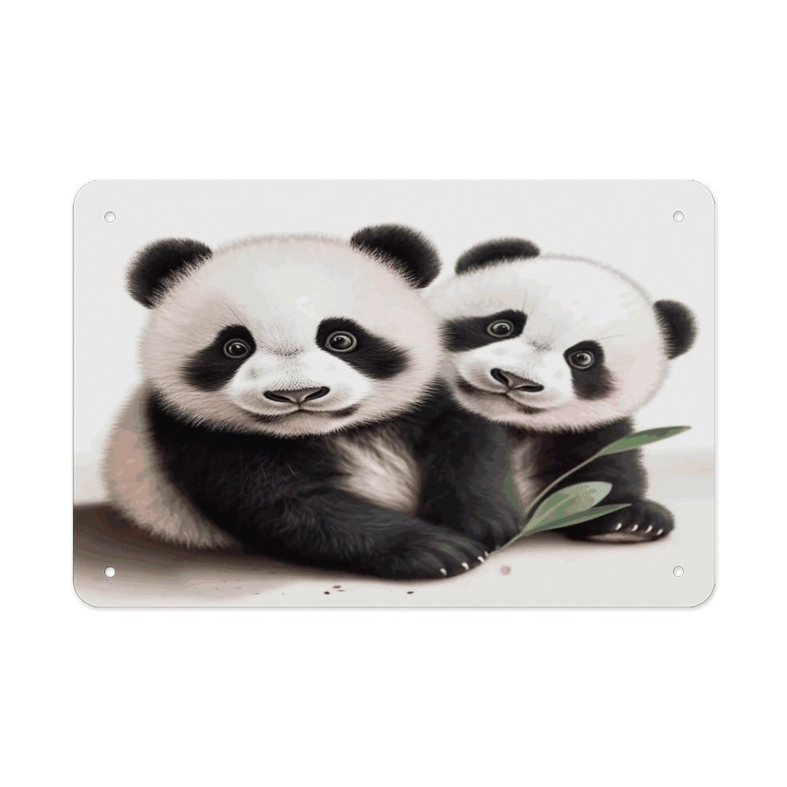 Fekiloot Style Pandas Metal Signs Wall Art Tin Sign