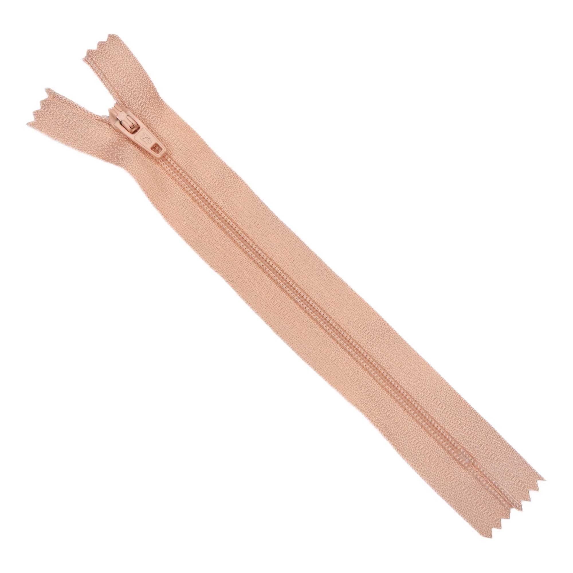 20cm 8 Inch Closed End Zip Nylon No3 Autolock 55 Colour Buy 1 Or 2 Zippers 456D, 0147 Light Peach, 2