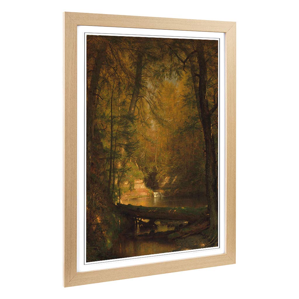 Big Box Art Framed Print of Thomas Worthington Whittredge The Trout Pool Design | Wall Art Picture | Home Decor for Kitchen, Living Room, Bedroom, Hallway, Oak, A2 / 24.5x18 Inch / 62x45cm