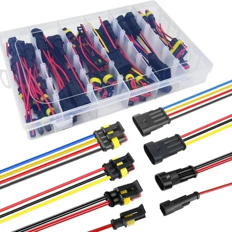 26Set 1/2/3/4Pin Connector Waterproof Connector Male and Female Way 20AWG Wire Suitable for Car Truck Boat Other Wire Connection VUQLDHAYZ