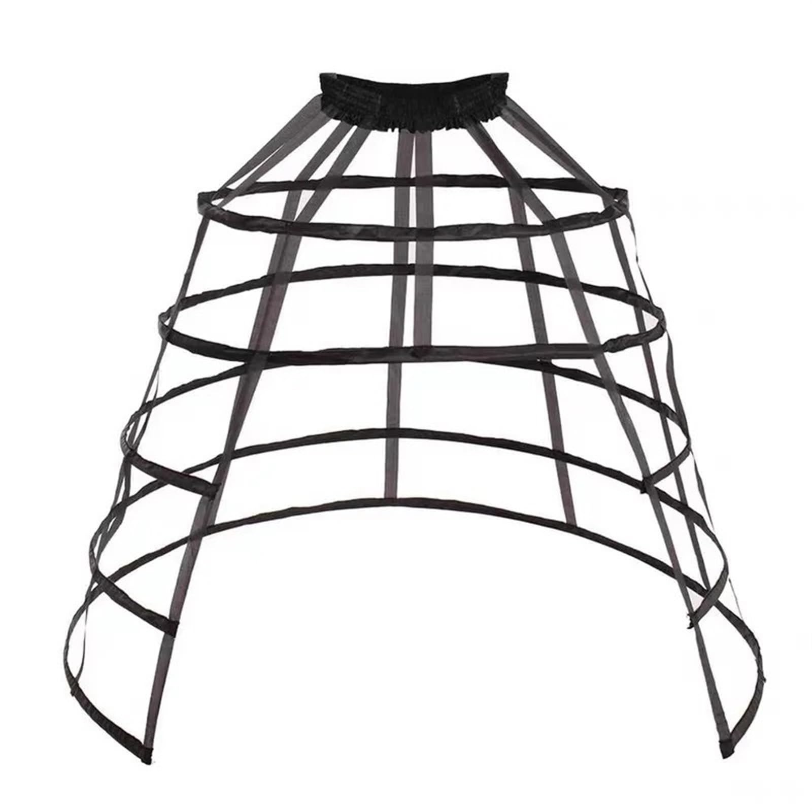 Jupon sous Robe Femme Jupon Cage Crinoline Femme Blanc Noir Jupons Jupe(Black)