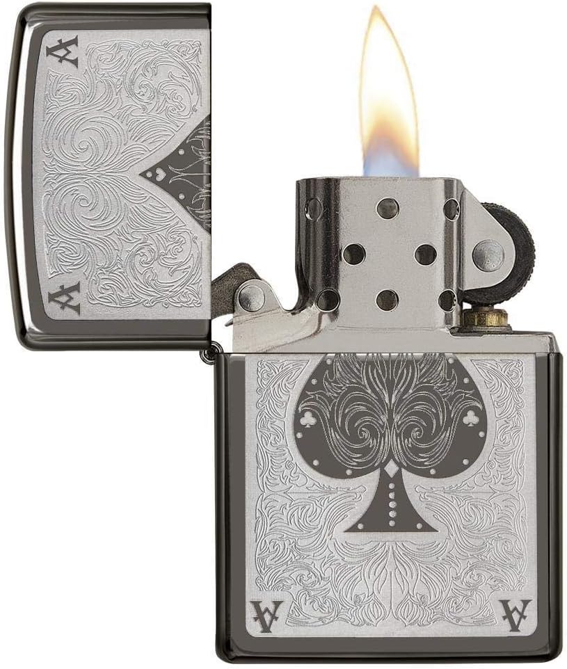 Personalized Zippo Ace of Spades Classic Oil Windproof Lighter Free Engraving (28323) - Christmas, Halloween & Valentines Day Gift