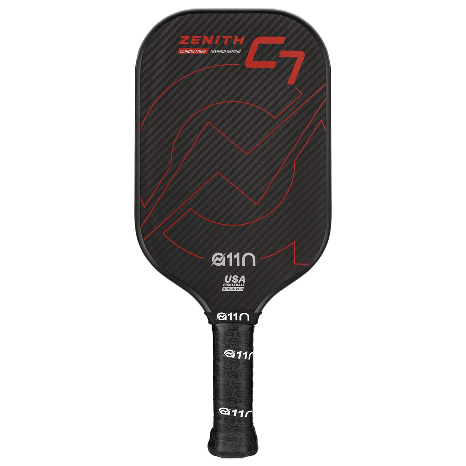 A11N SPORTSZenith C7 Pickleball Paddle - USA Pickleball Approved, Carbon Fiber Face with Reactive HyperCore & Cushion Grip