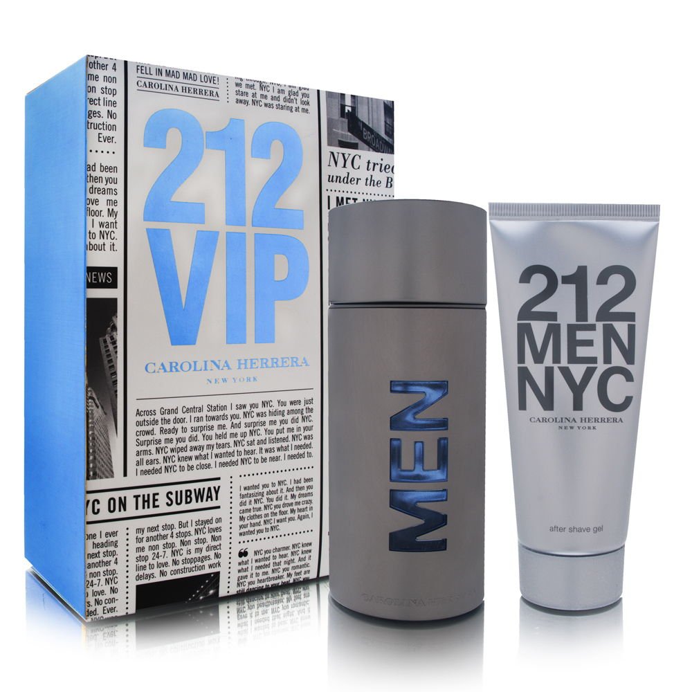 Carolina Herrera 212 For Men 2 Piece Set (3.4 Ounce Eau De Toilette Spray + 3.4 Ounce After Shave Gel), Combo 1