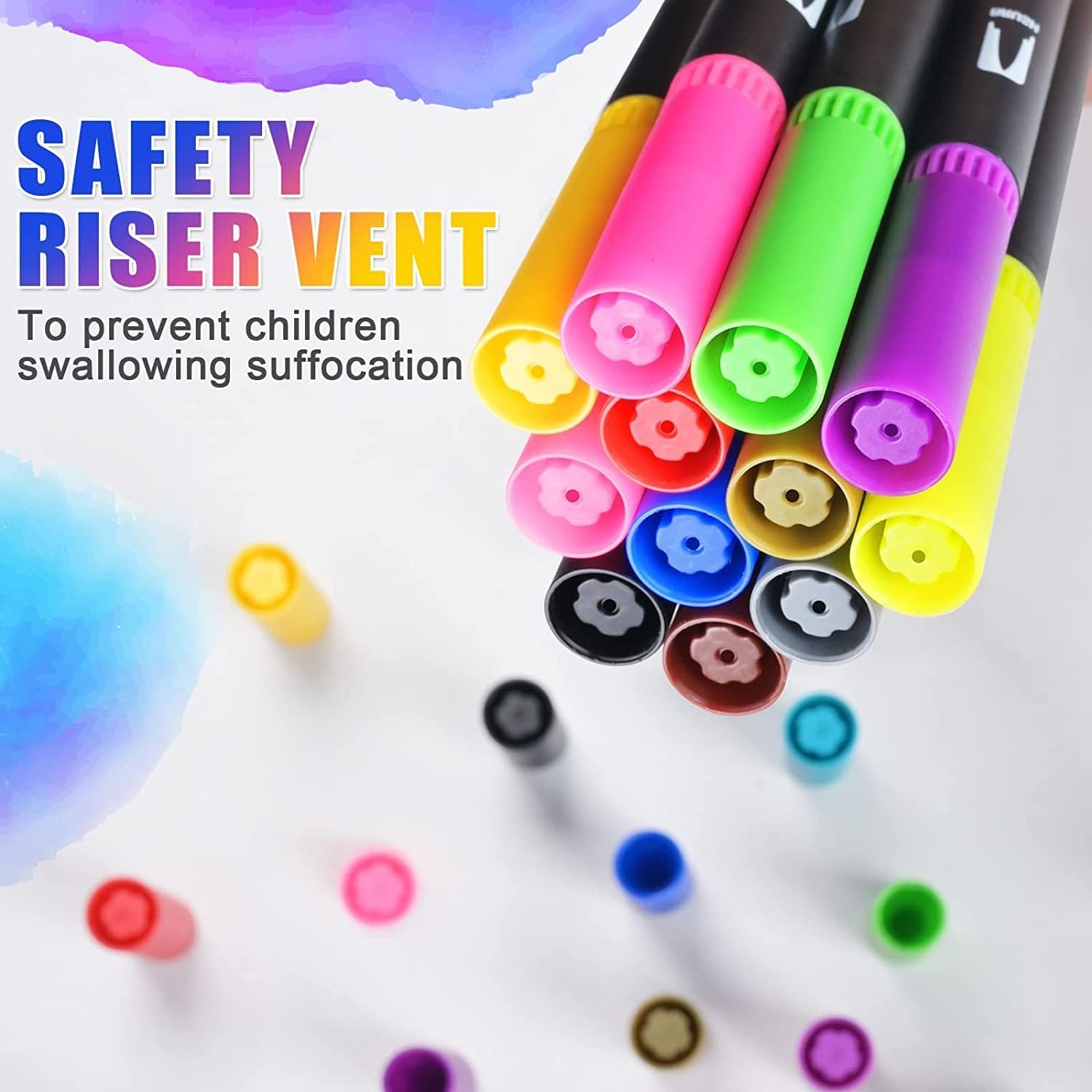 Corslet 24 Pcs Dual Tip Brush Pens Calligraphy Brush Pen Sketches Fineline Coloured Pen Brush Colour for Coloring Drawing Sketching Artists Students (MARKER PEN SET 12 PCS (PACK OF 2))