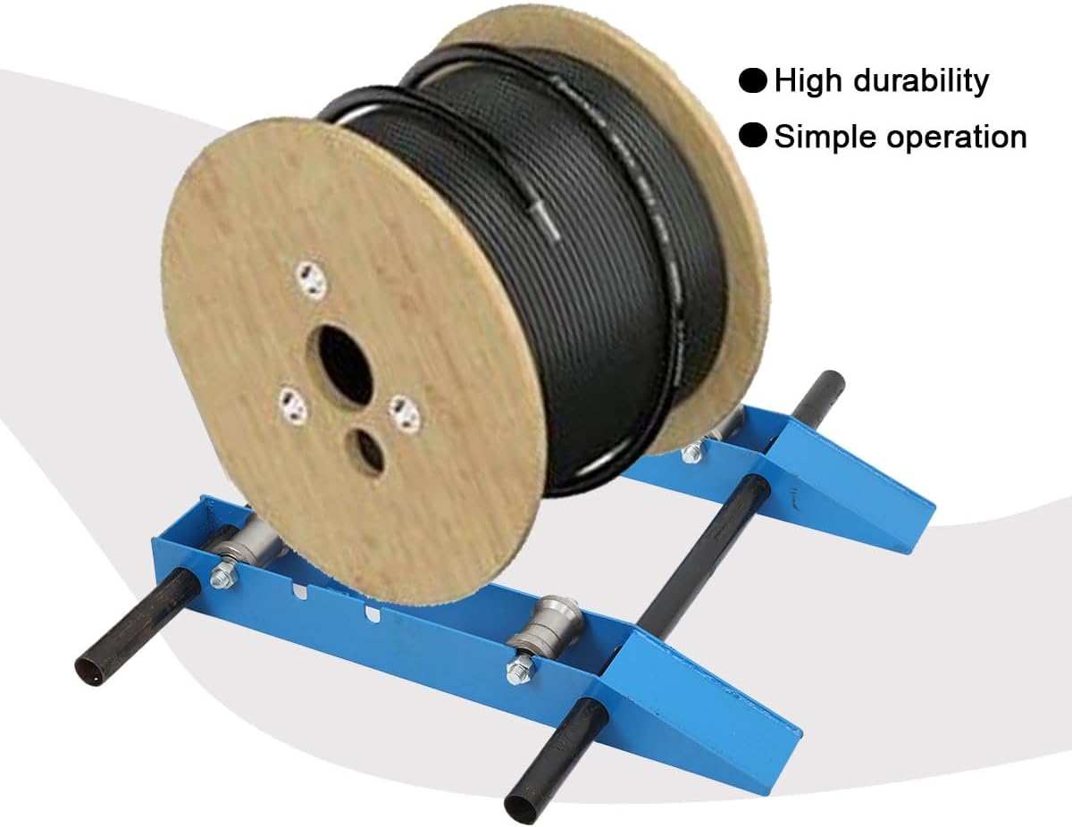 Wire Cable Reel Roller Stand 4400 LBS Heavy Duty Commercial Industrial Grade Steel Wire Dispenser, Reel Unwinder for Cable Reels up to 47'', Wire Reel Caddy for Cord Management