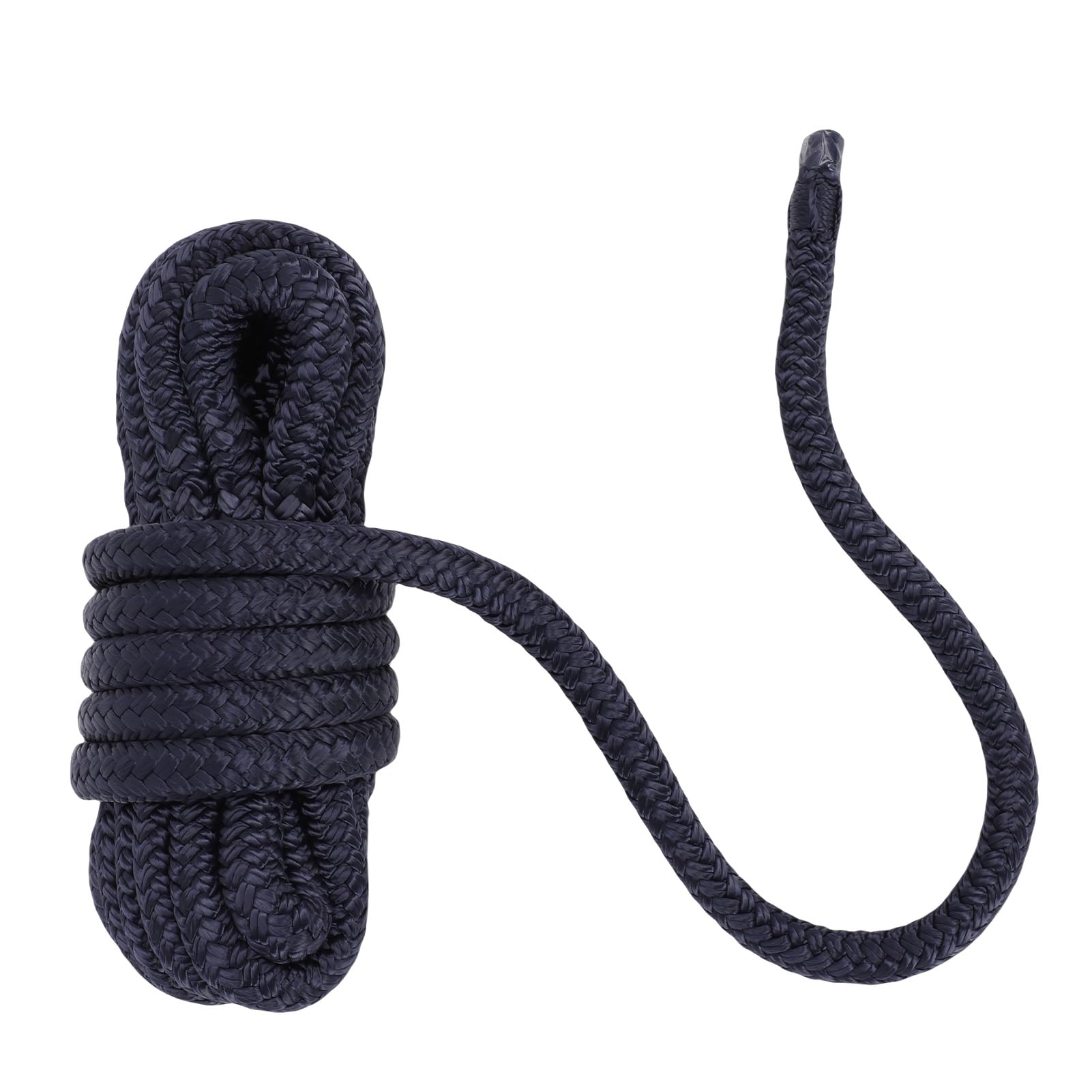 Tissting Bootsleine 1/2 Zoll X 15 Ft Nylon Doppelt Geflochtene Ankerleine Für Sicheres Vertäuen - 2 Stück Hochfeste Marineleine Mit 12 Zoll Auge Für Boote Bis 35 Ft, Segelboote (Marineblau)