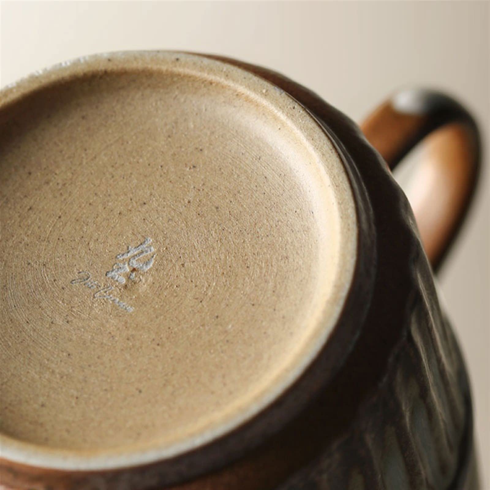 Tasse Becher Handgefertigte Keramiktasse Einfache Retro-Rohkeramiktasse Paartasse Büro-Trinkbecher for Kaffee-Milch-Getränke Kaffeetassen (Color : B)