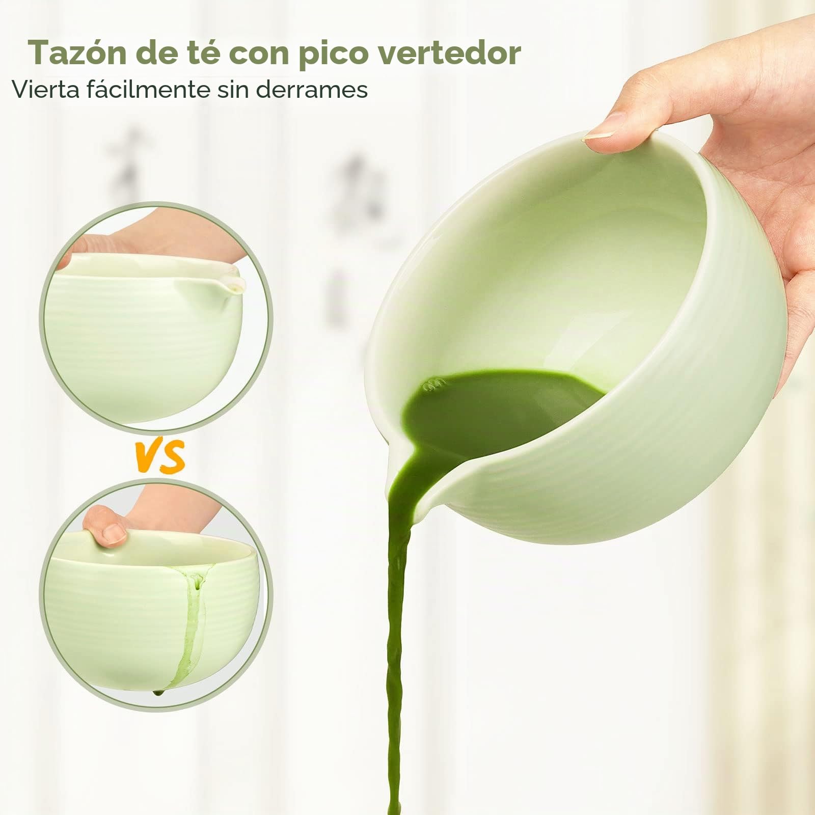 Joiish Juego de Matcha, Kit de Ceremonia de Té Japonés, 10 piezas, Cuchara y taza Medidora, Juegos de Batidor, Bolos con Boquilla de Vertido