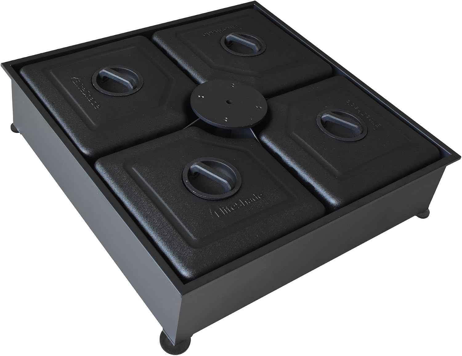 EliteShade USA 33" x 33" Offset Patio 260 LBS Umbrella Base Sand/Water Filled Square Umbrella Stand,Black Umbrella Base Black 260 lbs