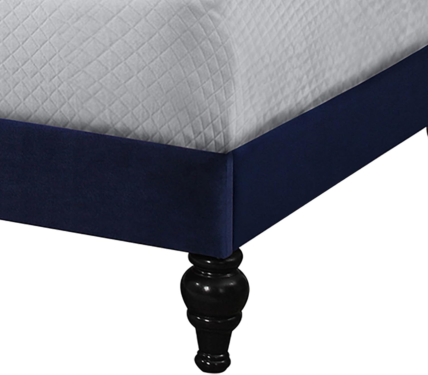 HOME DESIGN Enzo Luxurious Twin Daybed, Velvet Upholstery, Arched Back and Curved Armrests, Victorian-Style Turned Legs, Foam-Filled Comfort, Blue
