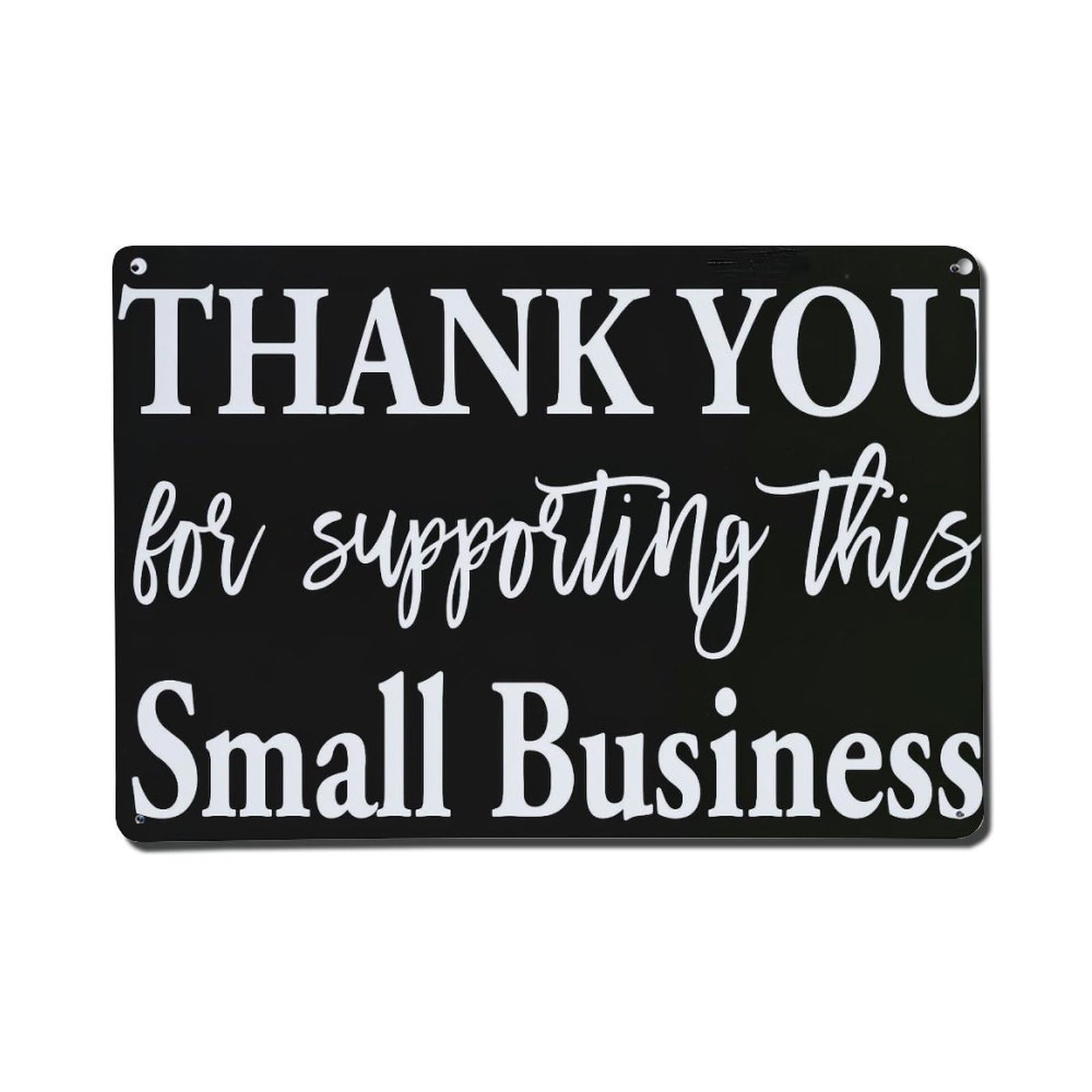 Nestemfo Vintage Thank You For Supporting Small Business Tin Sign Metal Sign, Living Room,Bar, Home, Bedroom Wall Decor,Retro Metal Poster 8X12 Inches