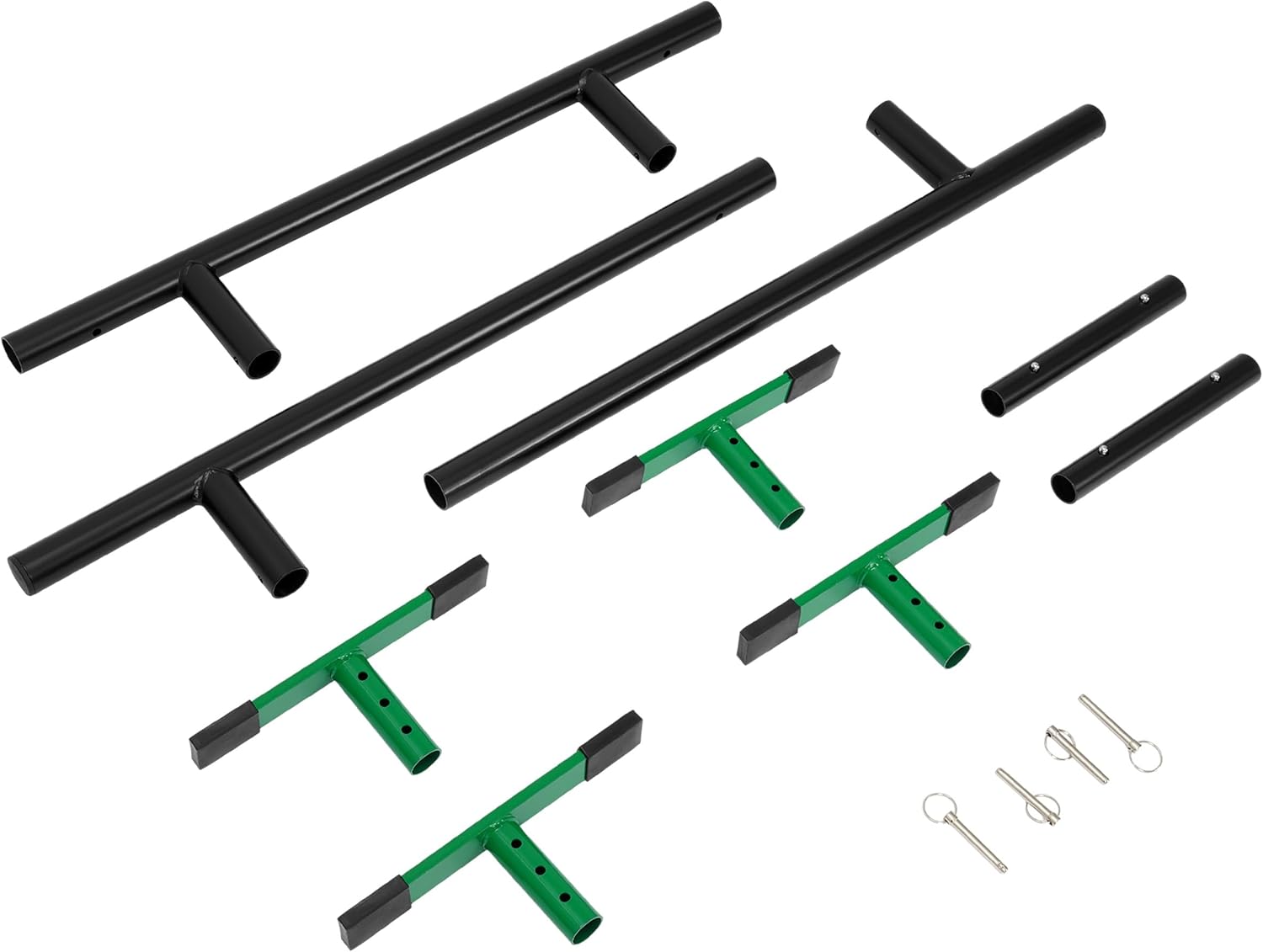 98.8” Round Bar Skate Rail Portable Skateboard Grind Rail Adjustable Height Skate Park Grind Rails for Skateboard, Scooter, Snowboard and Inline Skates Detachable Ramps Rails Steel