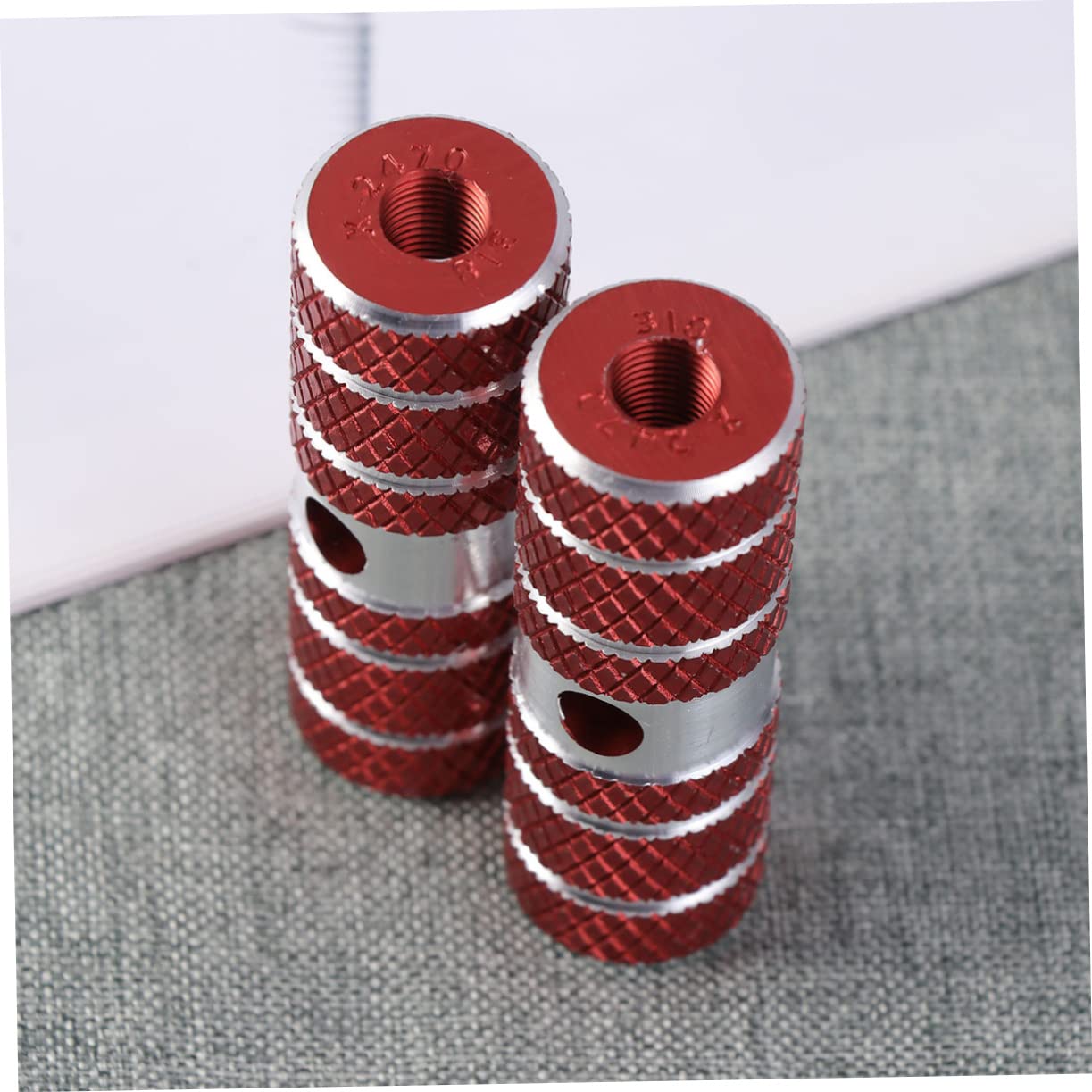 GAROZATION 2 Pair Aluminum Alloy Bike Cylinder Seat Axle Pegs Red for Mountain Bikes
