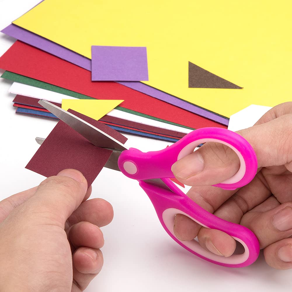 AW-003-R48-C Kinderschere für Lehrer, abgerundete Spitze, 14 cm, weiche Haptik, stumpfe Schere für Schule und Schüler