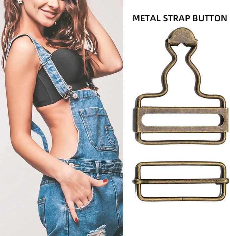 2 inch Inside Bottom Size Bronze Suspender Buckle with Rectangle Buckle Sliding Bar Pack of 10 Sets (Bronze) Q2055