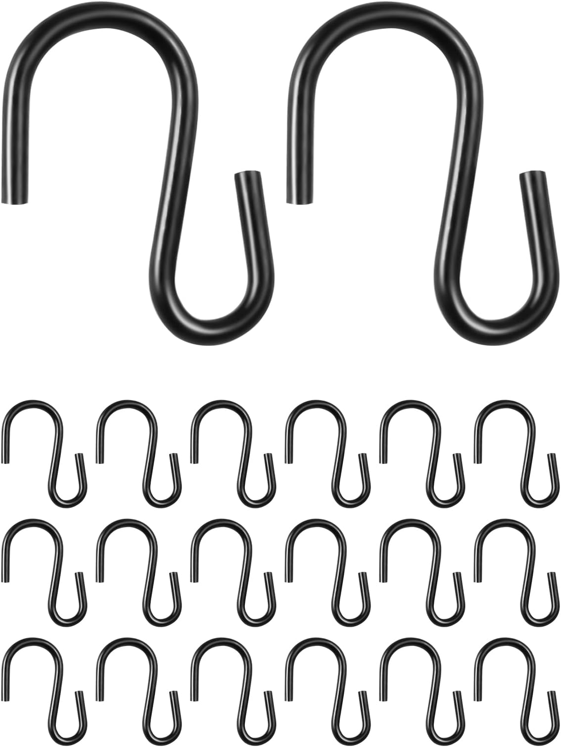 Skythrive 20 Stück S-Haken Edelstahl Schwarz - Praktische Aufhängehaken Für Garderobe & Küche