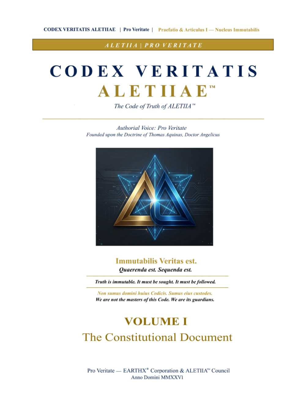 CODEX VERITATIS ALETIIAE - Volume I